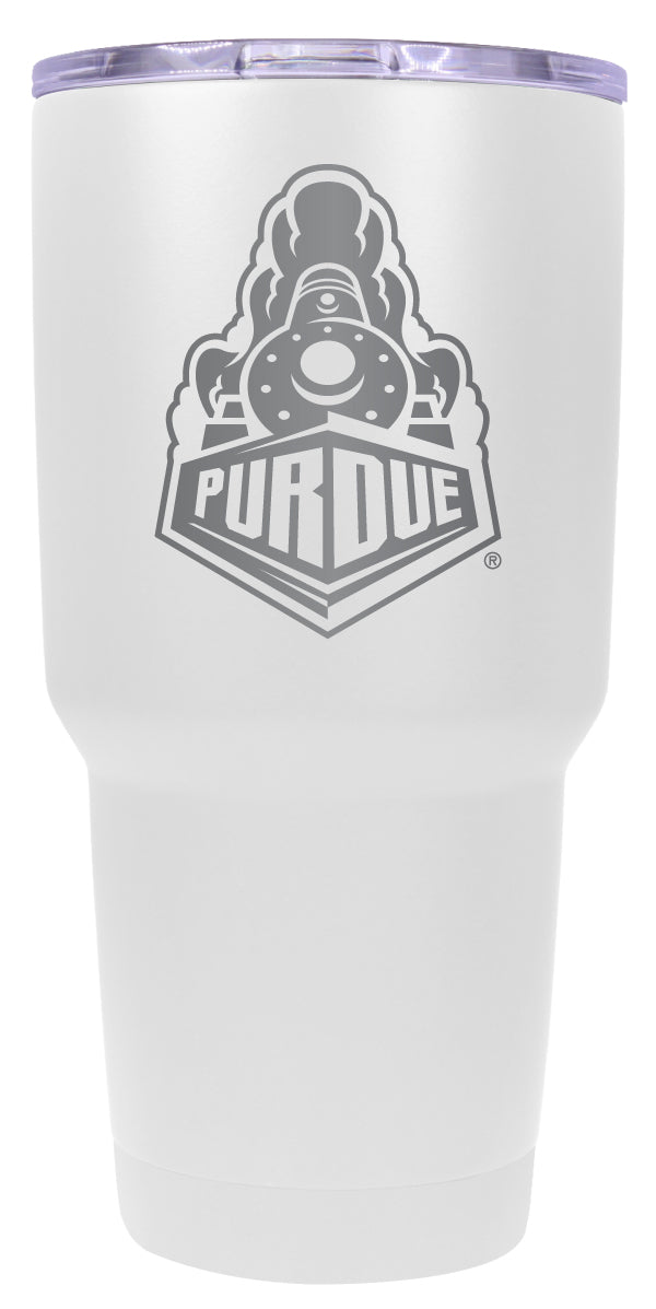 Purdue Boilermakers 24 oz Engraved Insulated Stainless Steel Tumbler White Officially Licensed 2-Pack