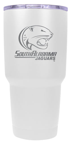 University of South Alabama 24 oz Engraved Insulated Stainless Steel Tumbler White Officially Licensed Single