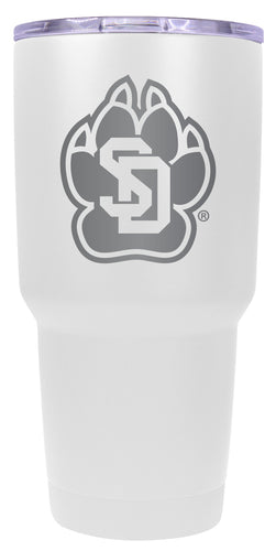 South Dakota Coyotes 24 oz Engraved Insulated Stainless Steel Tumbler White Officially Licensed Single