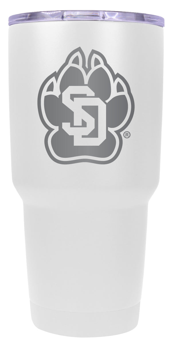 South Dakota Coyotes 24 oz Engraved Insulated Stainless Steel Tumbler White Officially Licensed Single