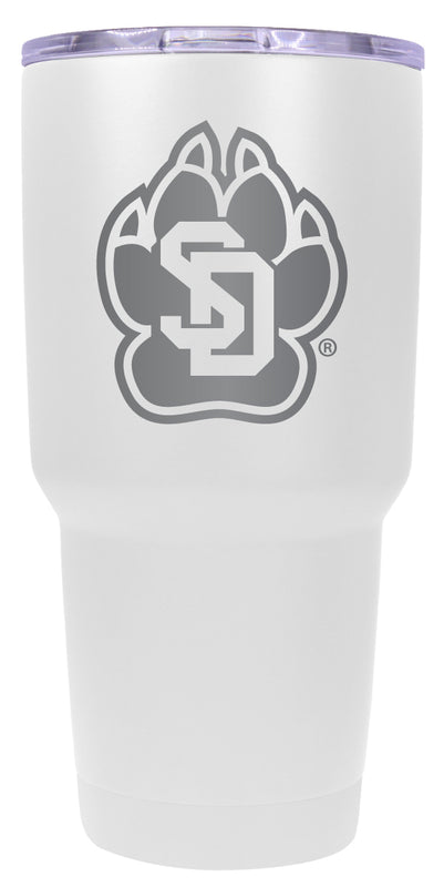 South Dakota Coyotes 24 oz Engraved Insulated Stainless Steel Tumbler White Officially Licensed Single