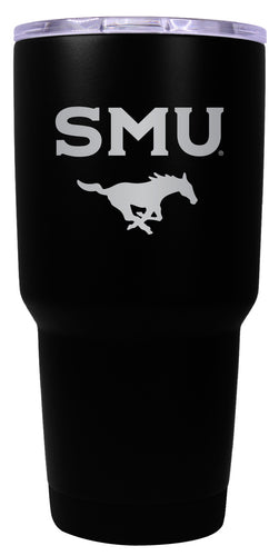 Southern Methodist University 24 oz Engraved Insulated Stainless Steel Tumbler Black Officially Licensed Single