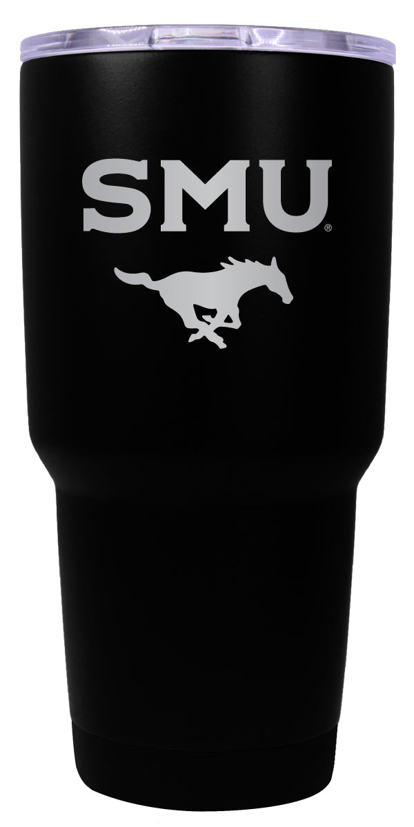 Southern Methodist University 24 oz Engraved Insulated Stainless Steel Tumbler Black Officially Licensed Single