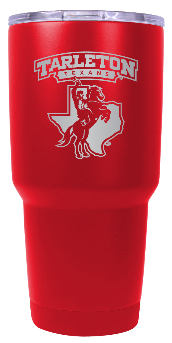 Tarleton State University 24 oz Engraved Insulated Stainless Steel Tumbler Red Officially Licensed Single