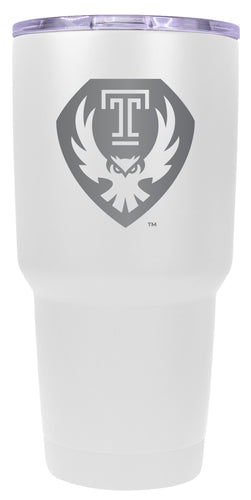 Temple University 24 oz Engraved Insulated Stainless Steel Tumbler White Officially Licensed Single