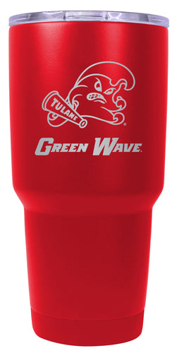 Tulane University Green Wave 24 oz Engraved Insulated Stainless Steel Tumbler Red Officially Licensed Single