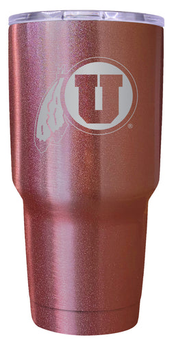 Utah Utes 24 oz Engraved Insulated Stainless Steel Tumbler Rose Gold Officially Licensed Single