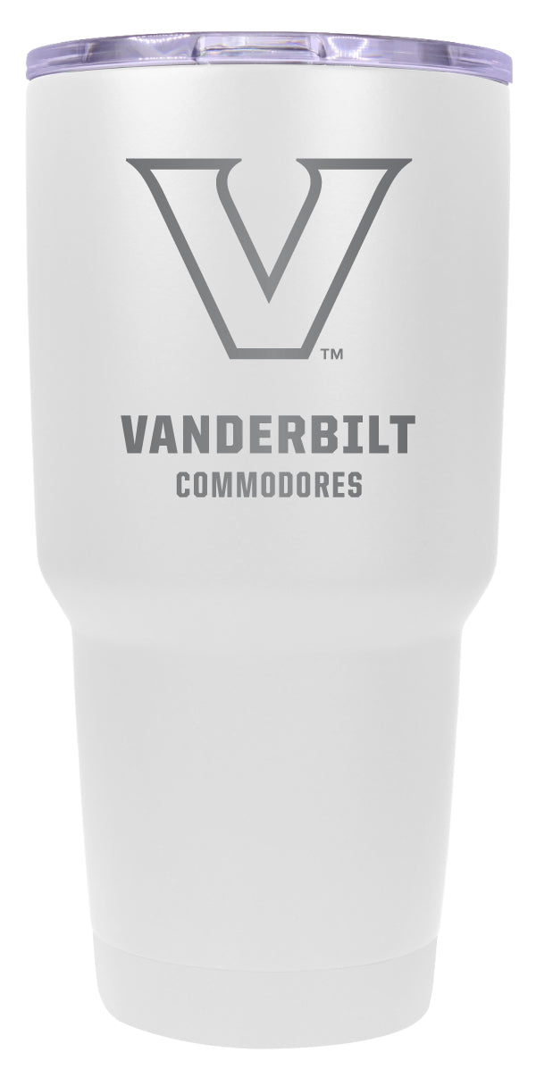 Vanderbilt University 24 oz Engraved Insulated Stainless Steel Tumbler White Officially Licensed Single