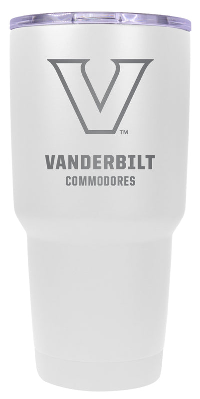 Vanderbilt University 24 oz Engraved Insulated Stainless Steel Tumbler White Officially Licensed Single