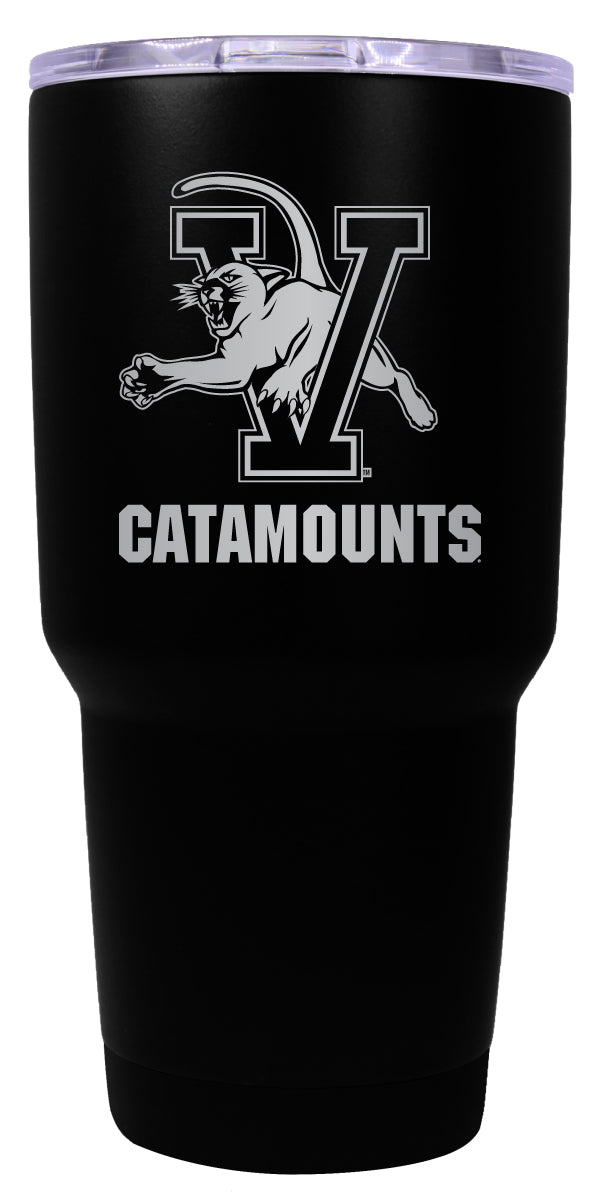Vermont Catamounts 24 oz Engraved Insulated Stainless Steel Tumbler Black Officially Licensed 2-Pack
