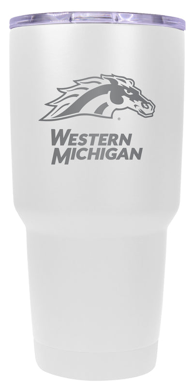 Western Michigan University 24 oz Engraved Insulated Stainless Steel Tumbler White Officially Licensed 2-Pack