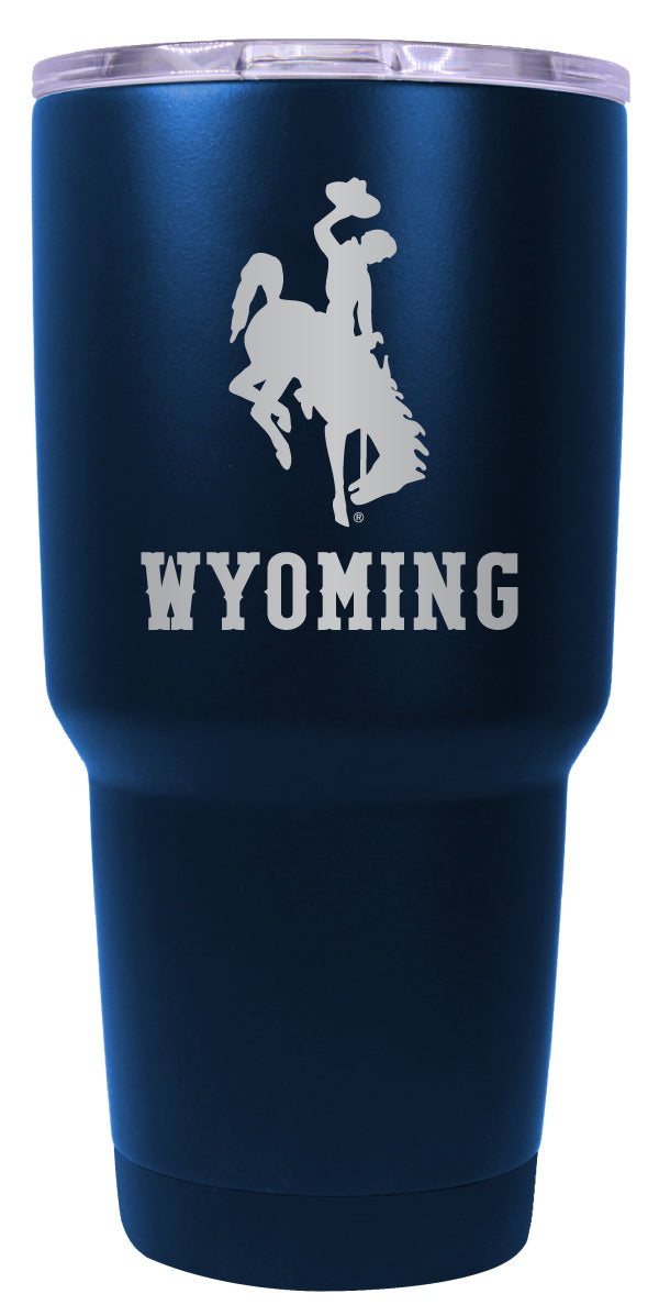 University of Wyoming 24 oz Engraved Insulated Stainless Steel Tumbler Navy Officially Licensed Single