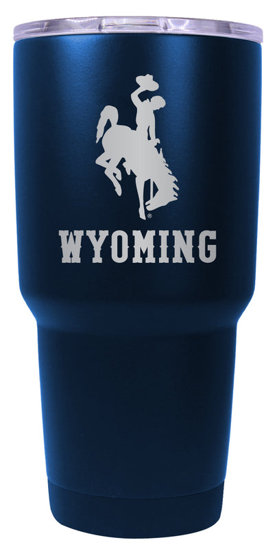 University of Wyoming 24 oz Engraved Insulated Stainless Steel Tumbler Navy Officially Licensed Single