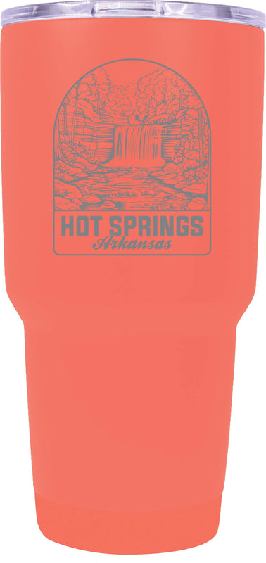 Hot Springs Arkansas Souvenir 24 oz Engraved Insulated Stainless Steel Tumbler Coral 2-Pack