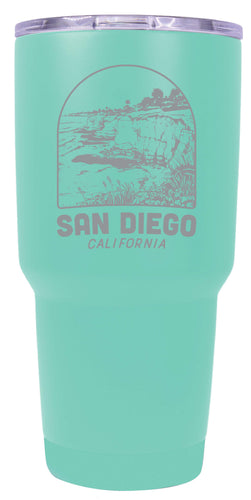 San Diego California Souvenir 24 oz Engraved Insulated Stainless Steel Tumbler Seafoam 4-Pack