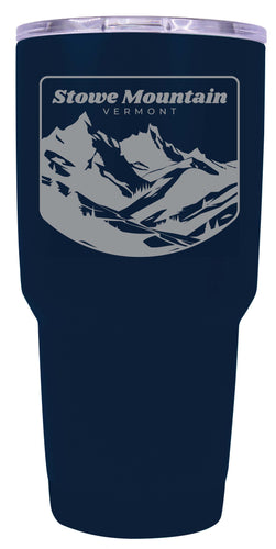 Stowe Mountain Vermont Souvenir 24 oz Engraved Insulated Stainless Steel Tumbler Navy 2-Pack