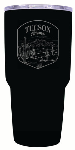 Tucson Arizona Souvenir 24 oz Engraved Insulated Stainless Steel Tumbler Black Single Unit