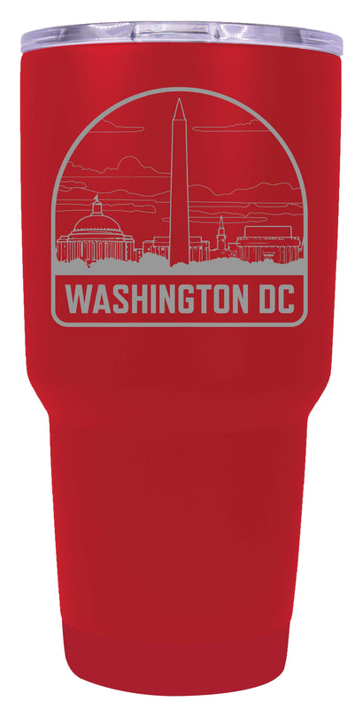 Washington DC Souvenir 24 oz Engraved Insulated Stainless Steel Tumbler Red 4-Pack