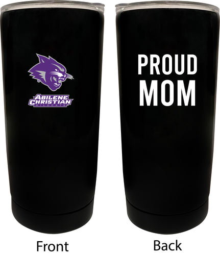 Abilene Christian University NCAA Insulated Tumbler - 16oz Stainless Steel Travel Mug Proud Mom Design Black