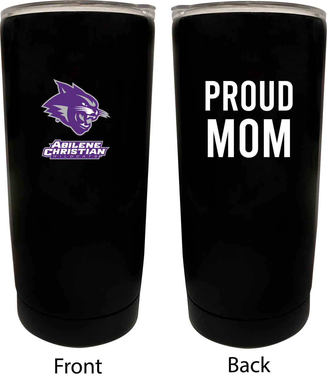 Abilene Christian University NCAA Insulated Tumbler - 16oz Stainless Steel Travel Mug Proud Mom Design Black