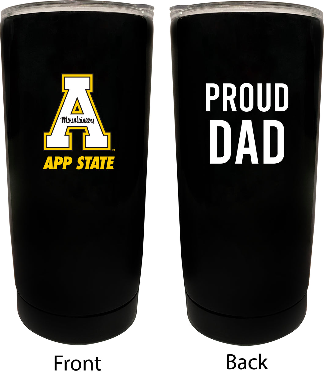 Appalachian State NCAA Insulated Tumbler - 16oz Stainless Steel Travel Mug Proud Dad Design Black
