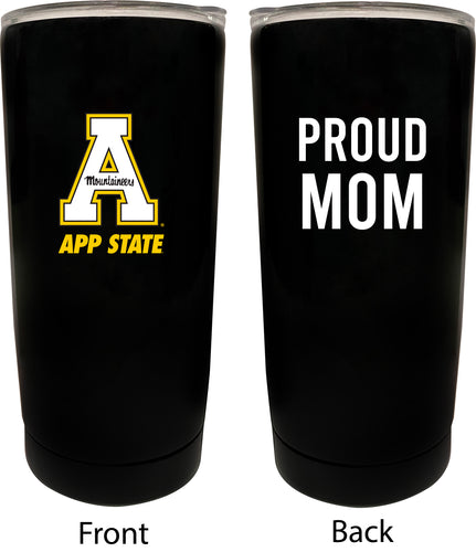 Appalachian State NCAA Insulated Tumbler - 16oz Stainless Steel Travel Mug Proud Mom Design Black