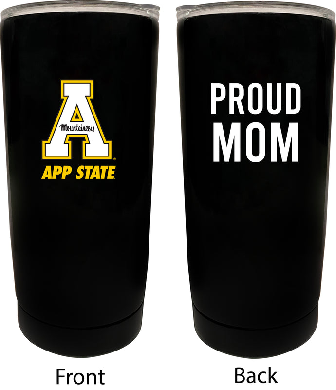 Appalachian State NCAA Insulated Tumbler - 16oz Stainless Steel Travel Mug Proud Mom Design Black