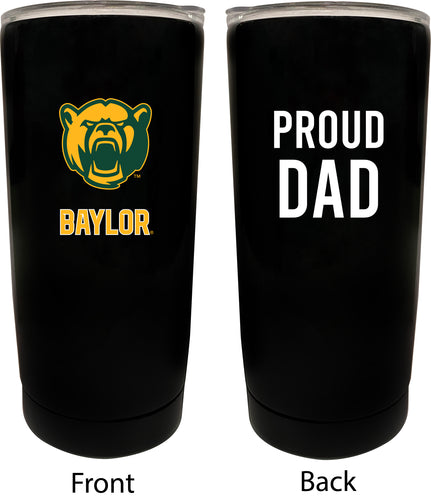 Baylor Bears NCAA Insulated Tumbler - 16oz Stainless Steel Travel Mug Proud Dad Design Black