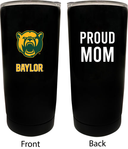 Baylor Bears NCAA Insulated Tumbler - 16oz Stainless Steel Travel Mug Proud Mom Design Black