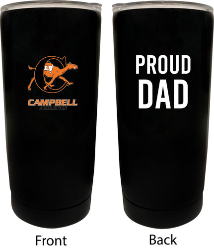 Campbell University Fighting Camels NCAA Insulated Tumbler - 16oz Stainless Steel Travel Mug Proud Dad Design Black