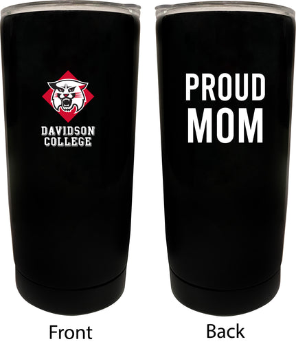 Davidson College NCAA Insulated Tumbler - 16oz Stainless Steel Travel Mug Proud Mom Design Black