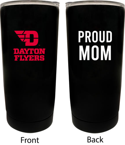 Dayton Flyers NCAA Insulated Tumbler - 16oz Stainless Steel Travel Mug Proud Mom Design Black