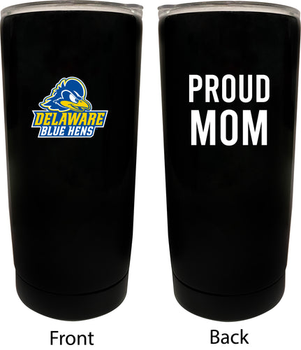 Delaware Blue Hens NCAA Insulated Tumbler - 16oz Stainless Steel Travel Mug Proud Mom Design Black
