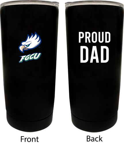 Florida Gulf Coast Eagles NCAA Insulated Tumbler - 16oz Stainless Steel Travel Mug Proud Dad Design Black