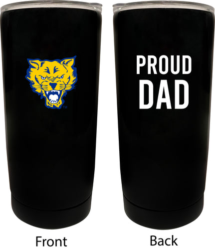 Fort Valley State University NCAA Insulated Tumbler - 16oz Stainless Steel Travel Mug Proud Dad Design Black
