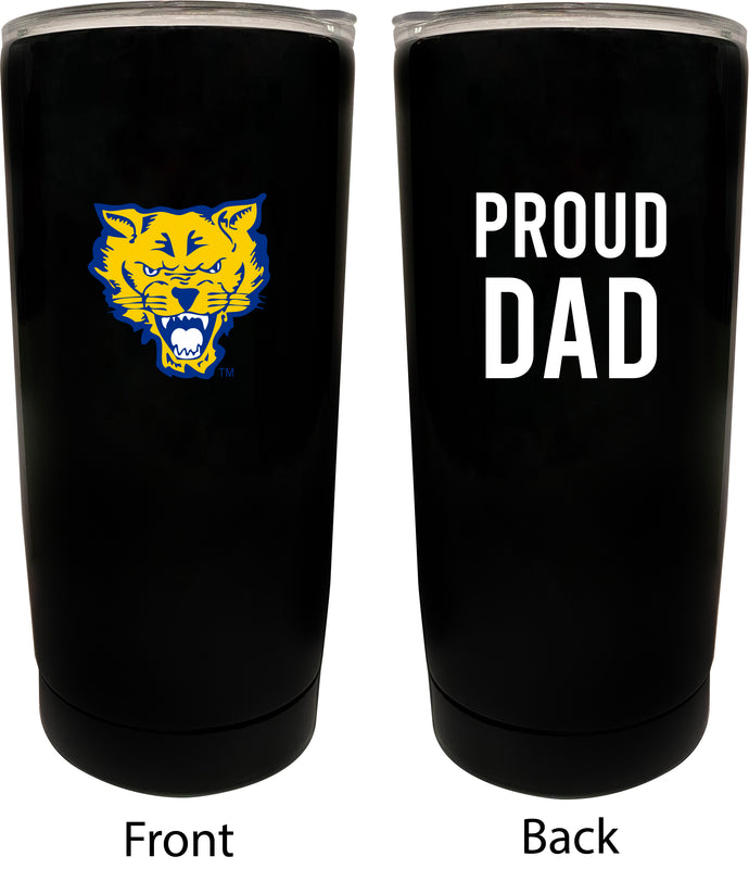Fort Valley State University NCAA Insulated Tumbler - 16oz Stainless Steel Travel Mug Proud Dad Design Black