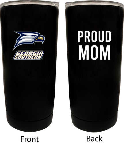 Georgia Southern Eagles NCAA Insulated Tumbler - 16oz Stainless Steel Travel Mug Proud Mom Design Black