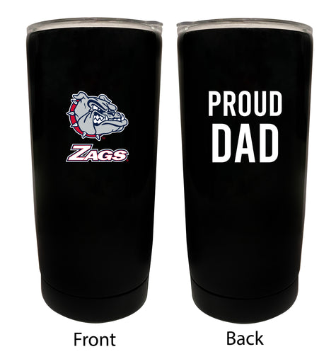 Gonzaga Bulldogs NCAA Insulated Tumbler - 16oz Stainless Steel Travel Mug Proud Dad Design Black