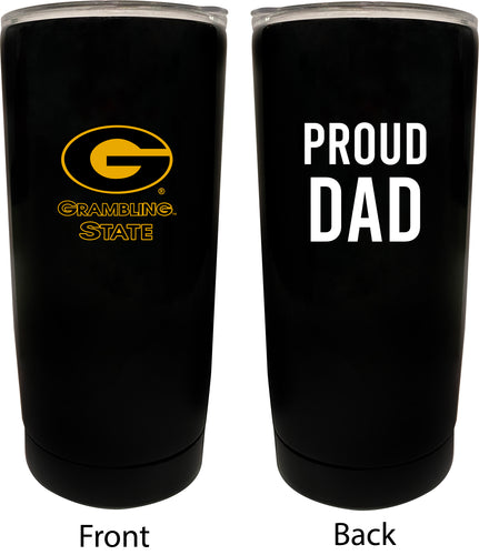 Grambling State Tigers NCAA Insulated Tumbler - 16oz Stainless Steel Travel Mug Proud Dad Design Black