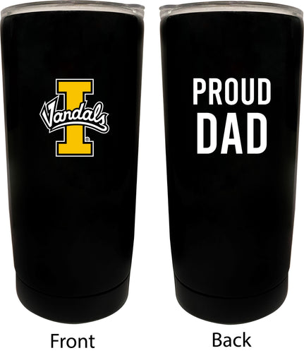 Idaho Vandals NCAA Insulated Tumbler - 16oz Stainless Steel Travel Mug Proud Dad Design Black
