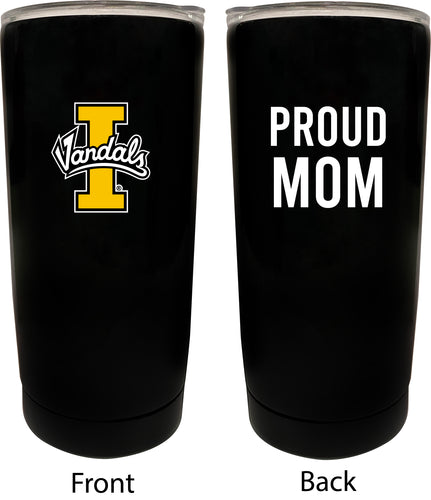Idaho Vandals NCAA Insulated Tumbler - 16oz Stainless Steel Travel Mug Proud Mom Design Black