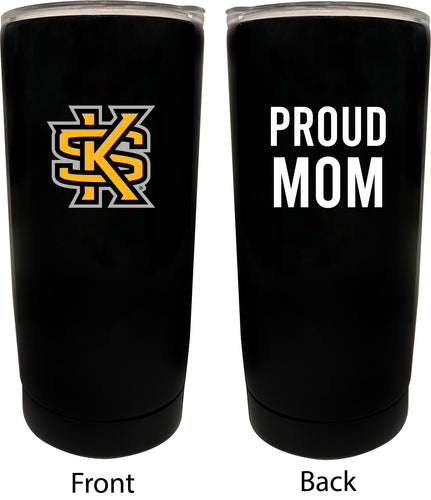 Kennesaw State University NCAA Insulated Tumbler - 16oz Stainless Steel Travel Mug Proud Mom Design Black