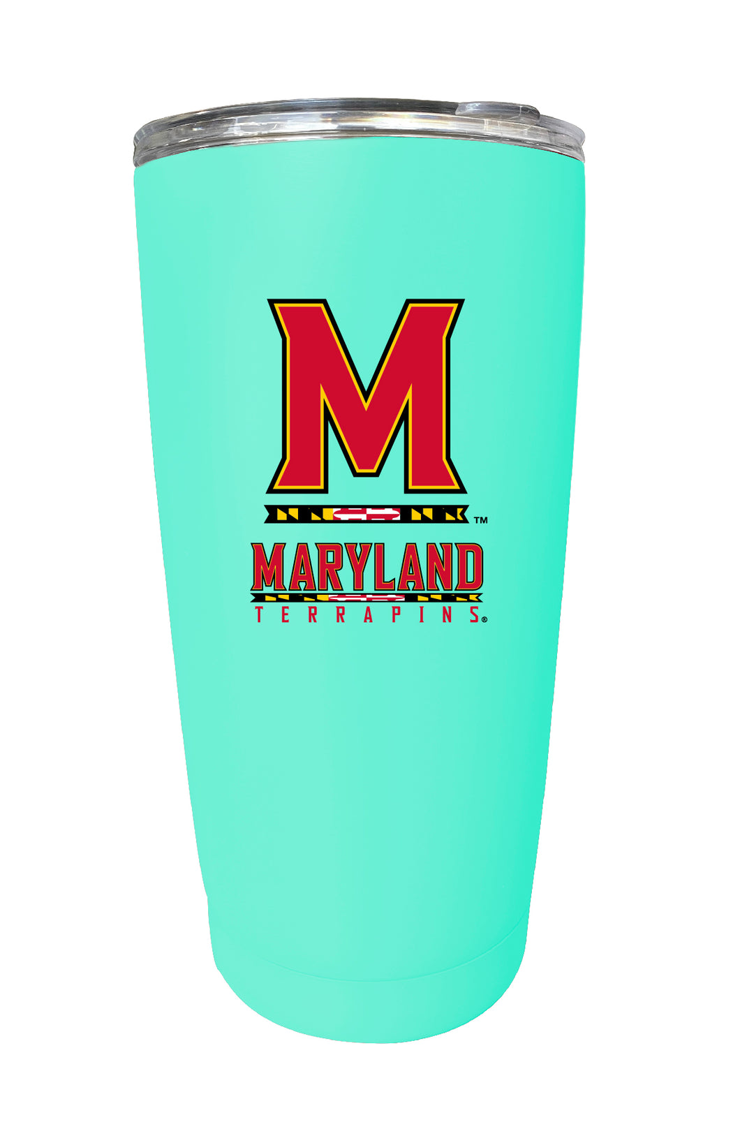 Maryland Terrapins NCAA Insulated Tumbler - 16oz Stainless Steel Travel Mug Seafoam