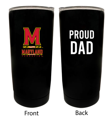 Maryland Terrapins NCAA Insulated Tumbler - 16oz Stainless Steel Travel Mug Proud Dad Design Black