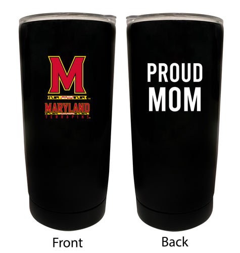 Maryland Terrapins NCAA Insulated Tumbler - 16oz Stainless Steel Travel Mug Proud Mom Design Black