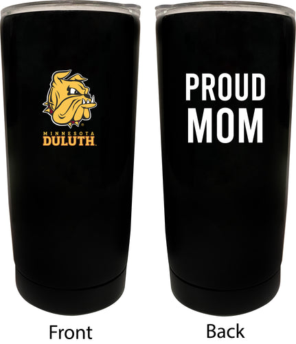 Minnesota Duluth Bulldogs NCAA Insulated Tumbler - 16oz Stainless Steel Travel Mug Proud Mom Design Black