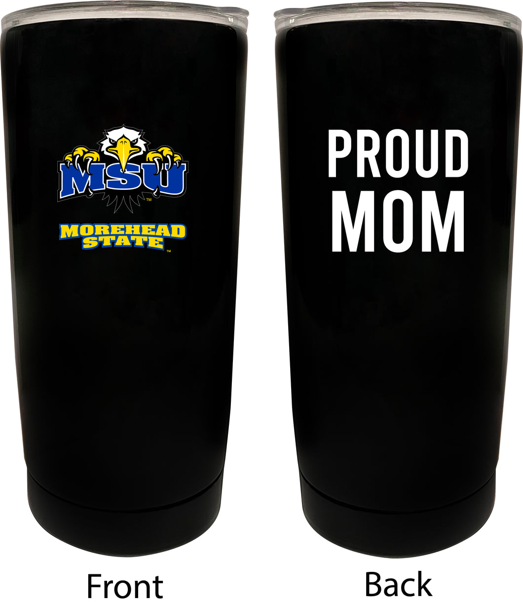 Morehead State University NCAA Insulated Tumbler - 16oz Stainless Steel Travel Mug Proud Mom Design Black
