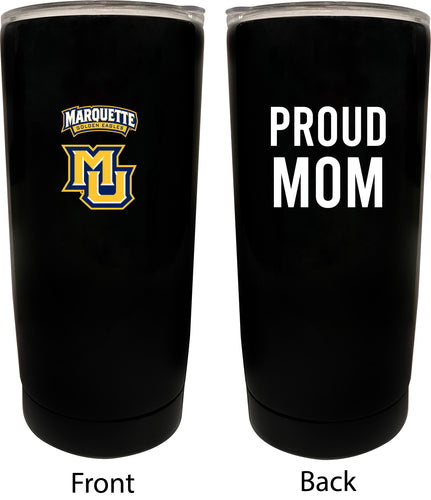 Marquette Golden Eagles NCAA Insulated Tumbler - 16oz Stainless Steel Travel Mug Proud Mom Design Black