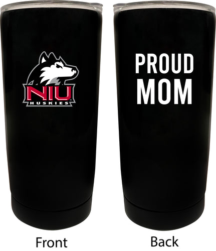 Northern Illinois Huskies NCAA Insulated Tumbler - 16oz Stainless Steel Travel Mug Proud Mom Design Black
