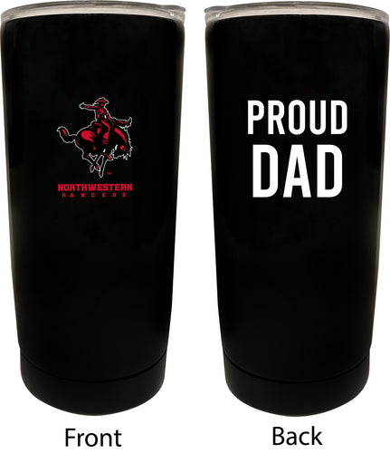 Northwestern Oklahoma State University NCAA Insulated Tumbler - 16oz Stainless Steel Travel Mug Proud Dad Design Black